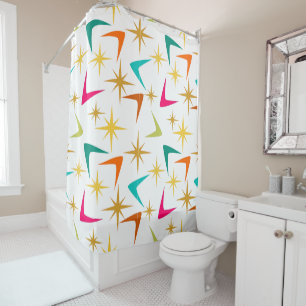 More Open Mid-Century Modern Rectangles  Shower Curtain