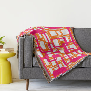 More Open Mid-Century Modern Rectangles Throw Blanket