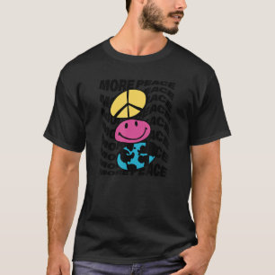 More Peace Trippy Repeat Peace Sign Happy Face Ear T-Shirt