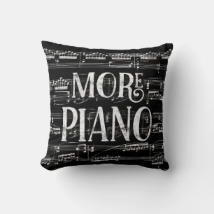 More Piano Chalkboard - Black White Music Cushion