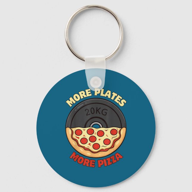 More Plates More Zza - Weightlifting Gym Zza Worko Key Ring (Front)