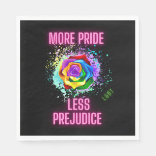 More Pride Less Prejudice LGBT Flower Sticker Napkin