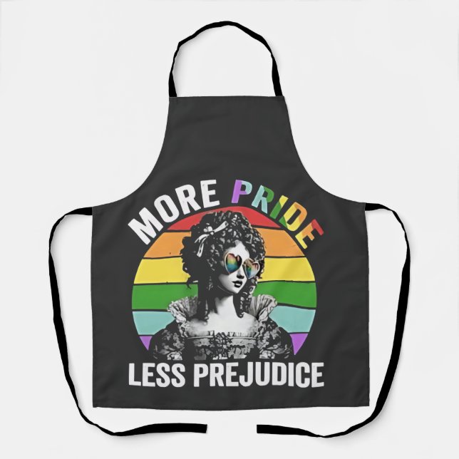 More Pride Less Prejudice LGBT Gay Pride Month Apron (Front)