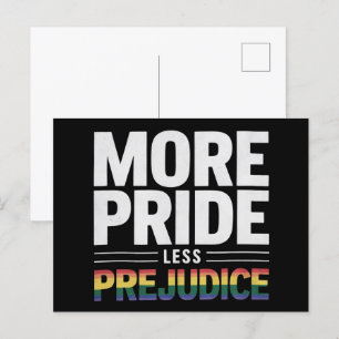 More Pride Less Prejudice Lgbt Gay Pride Month Postcard