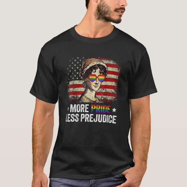 More Pride Less Prejudice Lgbt Gay Proud Ally Prid T-Shirt (Front)