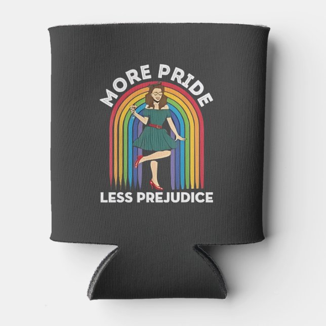More Pride Less Prejudice LGBT Pride Month  Can Cooler (Front)