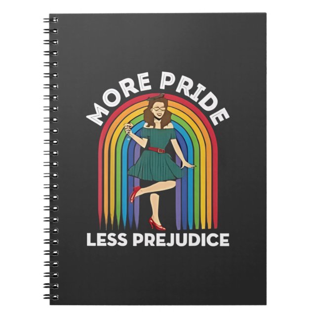 More Pride Less Prejudice LGBT Pride Month  Notebook (Front)