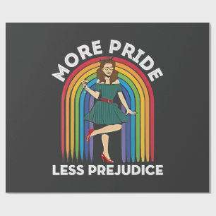 More Pride Less Prejudice LGBT Pride Month  Wrapping Paper