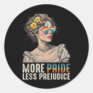 More Pride Less Prejudice Lgbt Queer Vintage Art A Classic Round Sticker