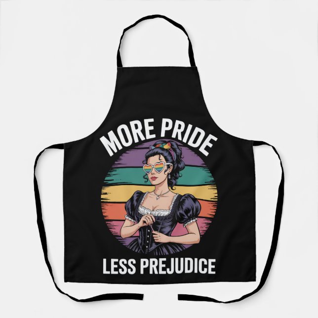 More Pride Less Prejudice LGBTQ Gay Pride Ally Apron (Front)