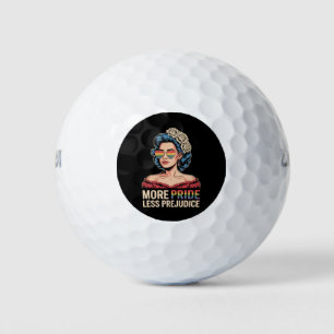 More Pride Less Prejudice LGBTQ Pride Ally Rainbow Golf Balls