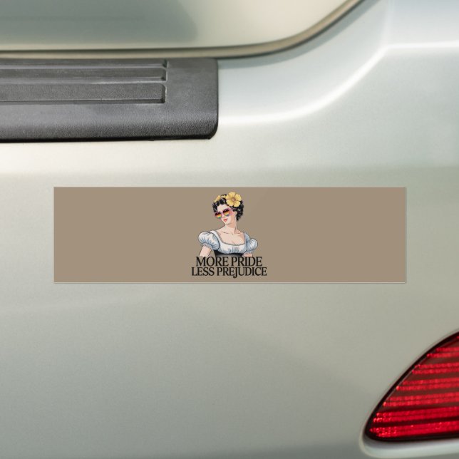 More Pride Less Prejudice LGBTQ Proud Ally Pride Bumper Sticker (On Car)