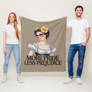 More Pride Less Prejudice LGBTQ Proud Ally Pride Fleece Blanket