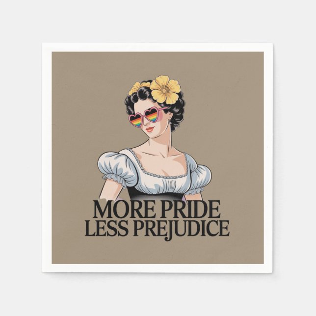 More Pride Less Prejudice LGBTQ Proud Ally Pride Napkin (Front)