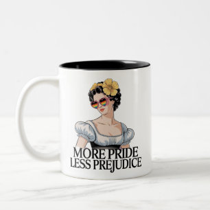 More Pride Less Prejudice LGBTQ Proud Ally Pride Two-Tone Coffee Mug
