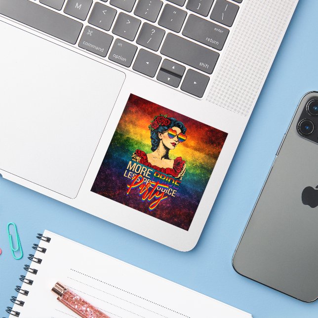 More Pride Less Prejudice Pride Month LGBTQ (Laptop w/ iPhone)