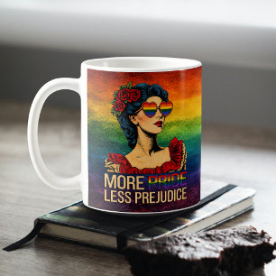 More Pride Less Prejudice Pride Month LGBTQ Coffee Mug