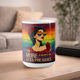 More Pride Less Prejudice Pride Month LGBTQ Coffee Mug