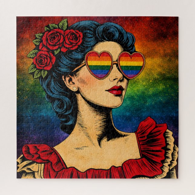 More Pride Less Prejudice Pride Month LGBTQ Jigsaw Puzzle (Vertical)