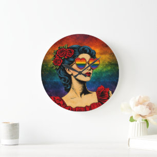 More Pride Less Prejudice Pride Month LGBTQ Large Clock