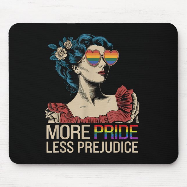 More Pride Less Prejudice Pride Month Lgbtq  Mouse Pad (Front)
