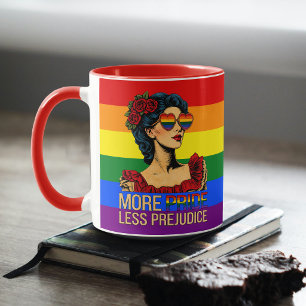 More Pride Less Prejudice Pride Month LGBTQ Mug