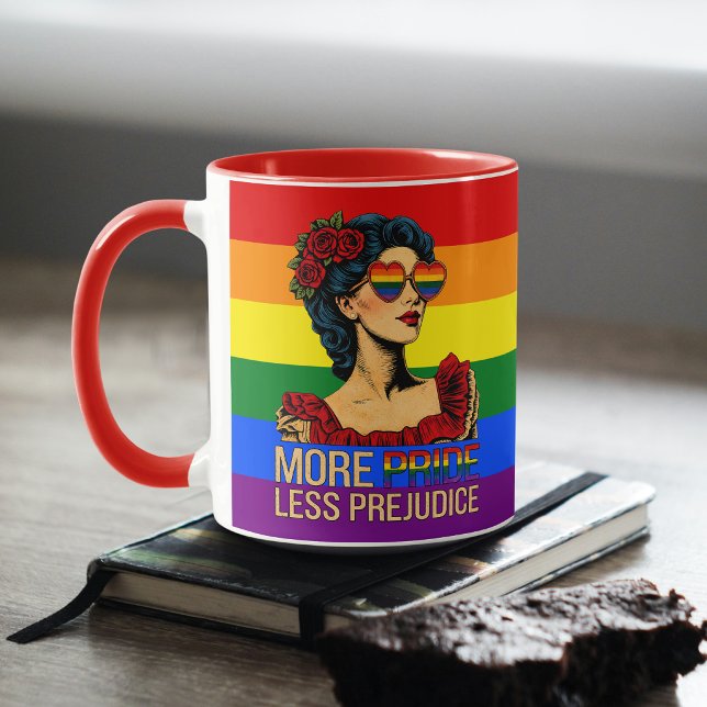 More Pride Less Prejudice Pride Month LGBTQ Mug (Creator Uploaded)