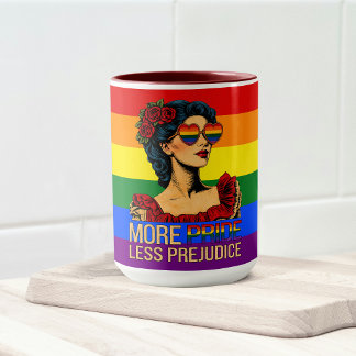More Pride Less Prejudice Pride Month LGBTQ Mug