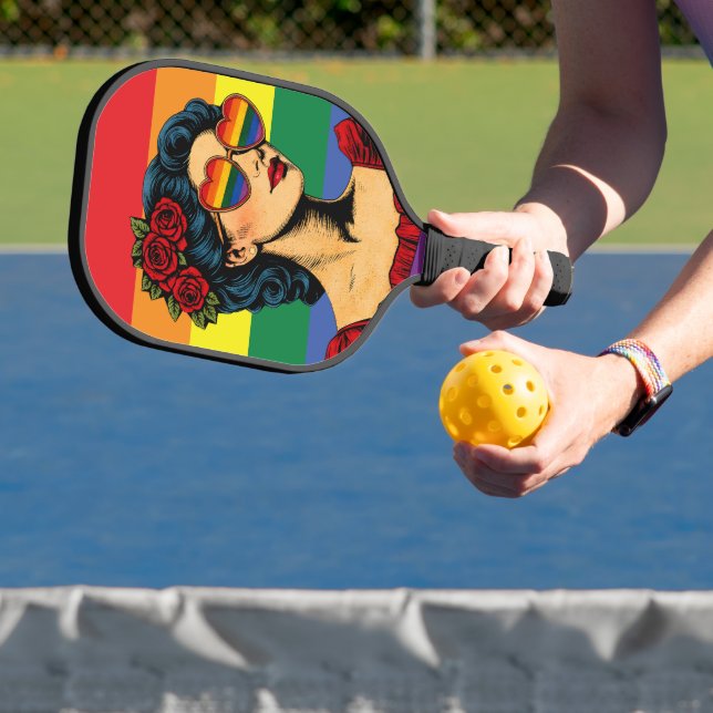 More Pride Less Prejudice Pride Month LGBTQ Pickleball Paddle (Insitu)