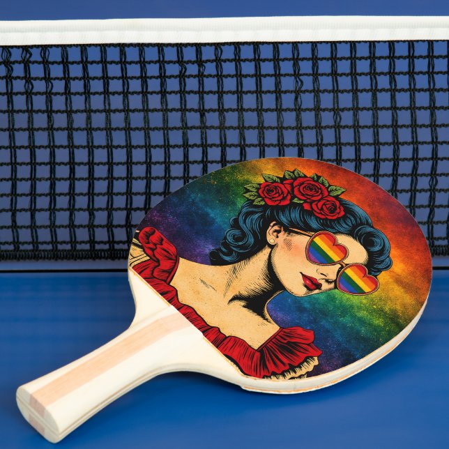 More Pride Less Prejudice Pride Month LGBTQ Ping Pong Paddle (Insitu)