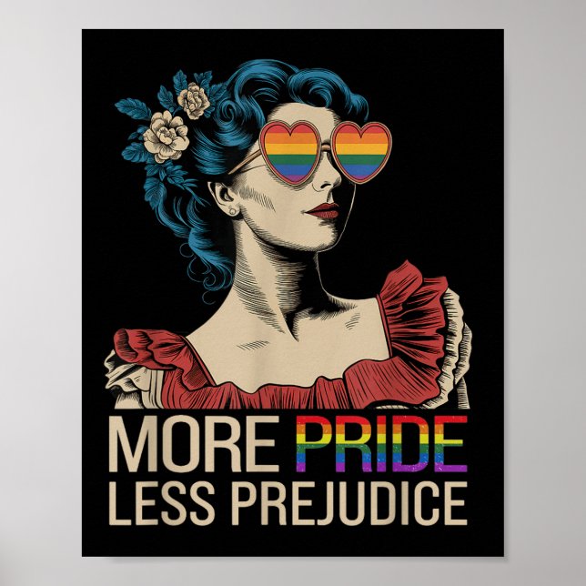 More Pride Less Prejudice Pride Month Lgbtq  Poster (Front)