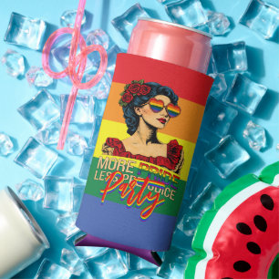 More Pride Less Prejudice Pride Month LGBTQ Seltzer Can Cooler