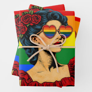 More Pride Less Prejudice Pride Month LGBTQ Wrapping Paper Sheet