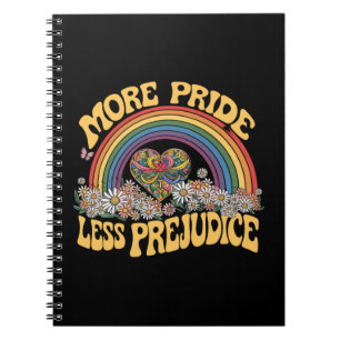 More Pride Less Prejudice Retro Rainbow Pride LGBT Notebook