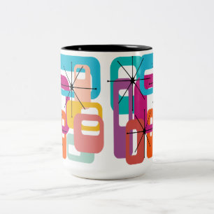 More Rectangles and Starbursts Two-Tone Coffee Mug