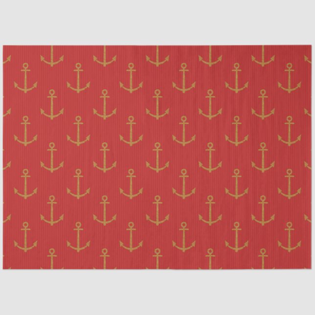 More Red and Navy Nautical Series Design 15 Tissue Paper (Front)