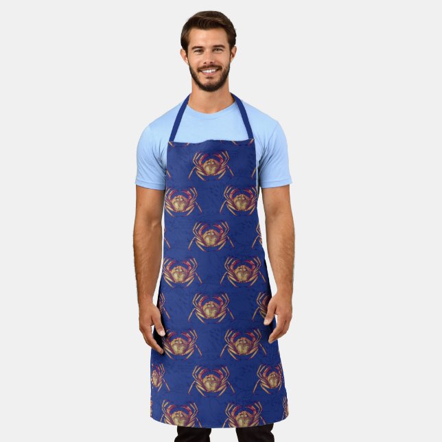 More Red and Navy Nautical Series Design 8  Apron (Worn)