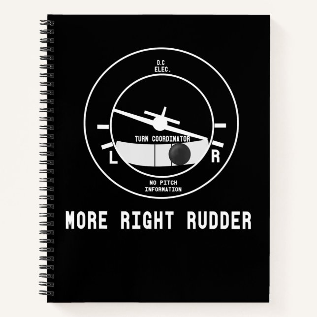 More Right Rudder Cfi Flight Instructor Pilot Gift Notebook (Front)
