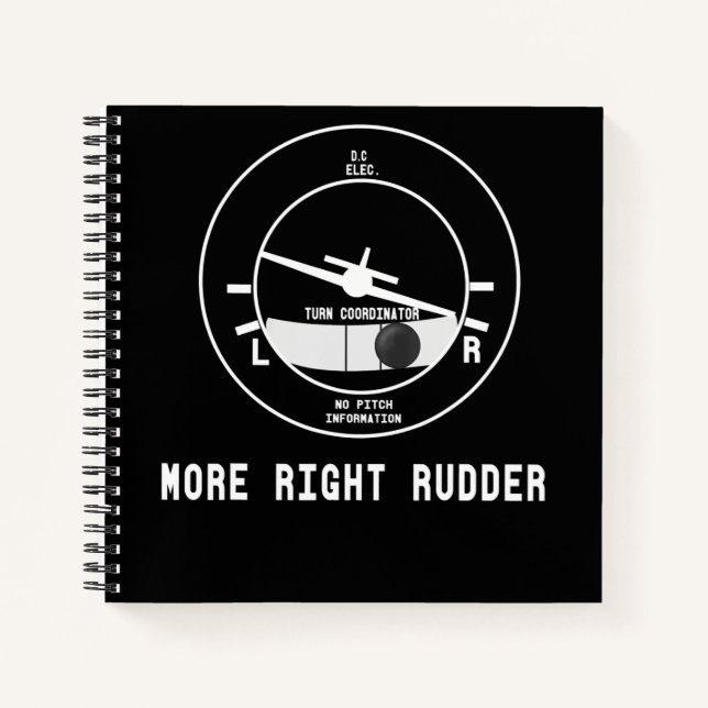 More Right Rudder Cfi Flight Instructor Pilot Gift Notebook (Front)