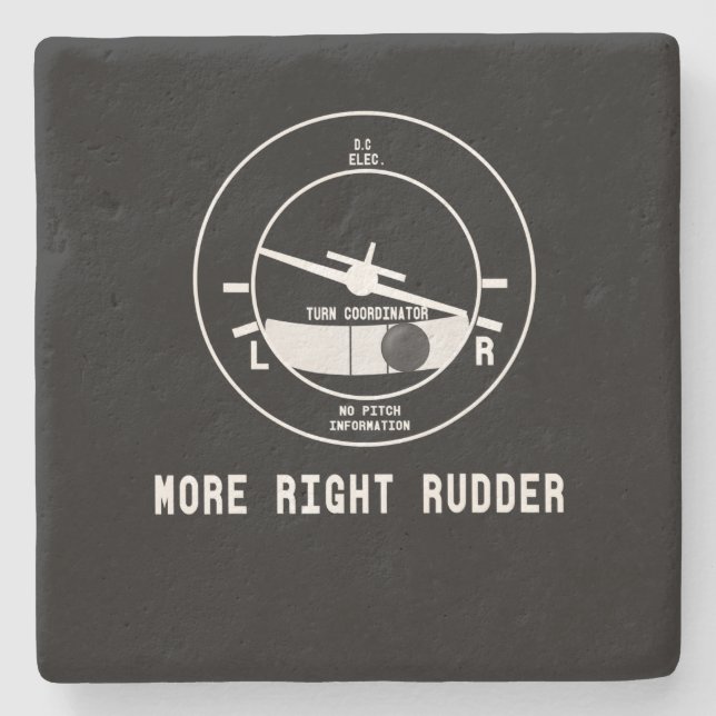 More Right Rudder Cfi Flight Instructor Pilot Gift Stone Coaster (Front)