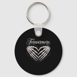 More Skeleton Hands Heart Gothic Halloween Key Ring