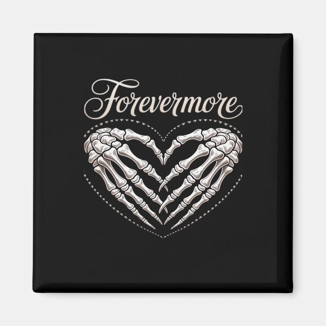 More Skeleton Hands Heart Gothic Halloween Magnet (Front)