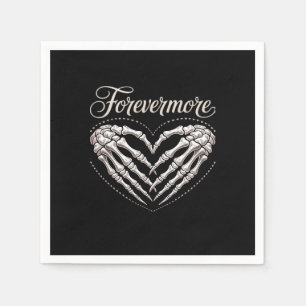 More Skeleton Hands Heart Gothic Halloween Napkin