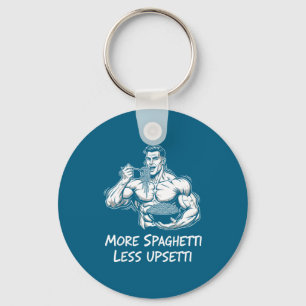 More Spaghetti Less Etti Bodybuilder Eating Pasta Key Ring
