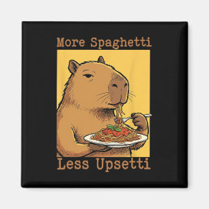 More Spaghetti Less Upsetti Capyra Eating Italian Magnet