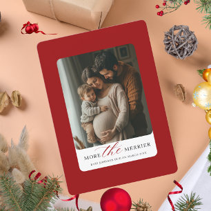 More The Merrier Christmas Baby Photo Announcement