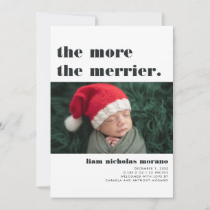 More The Merrier Christmas Birth Announcement