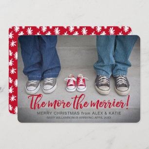 More The Merrier Pregnancy Christmas Holiday Card