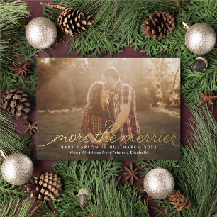 More the Merrier Pregnancy Foil Holiday Card