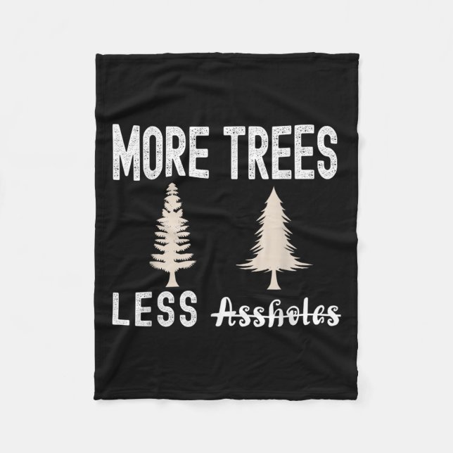 More Trees Less Holes Ugly Christmas Sweater  Fleece Blanket (Front)